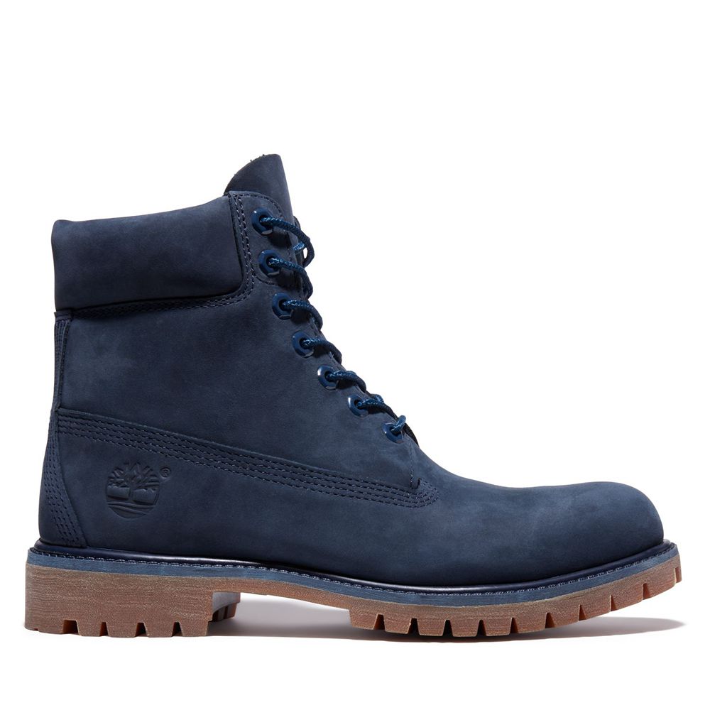 Timberland Μποτες Χιονιού Ανδρικα Σκουρο Μπλε - 6-Inch Premium Waterproof - Greece 4267918-BA